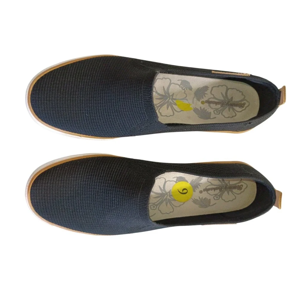 Tommy Bahama Womens Mesh Slip On Sneakers Charcoal Grey Comfort Flats Size 9